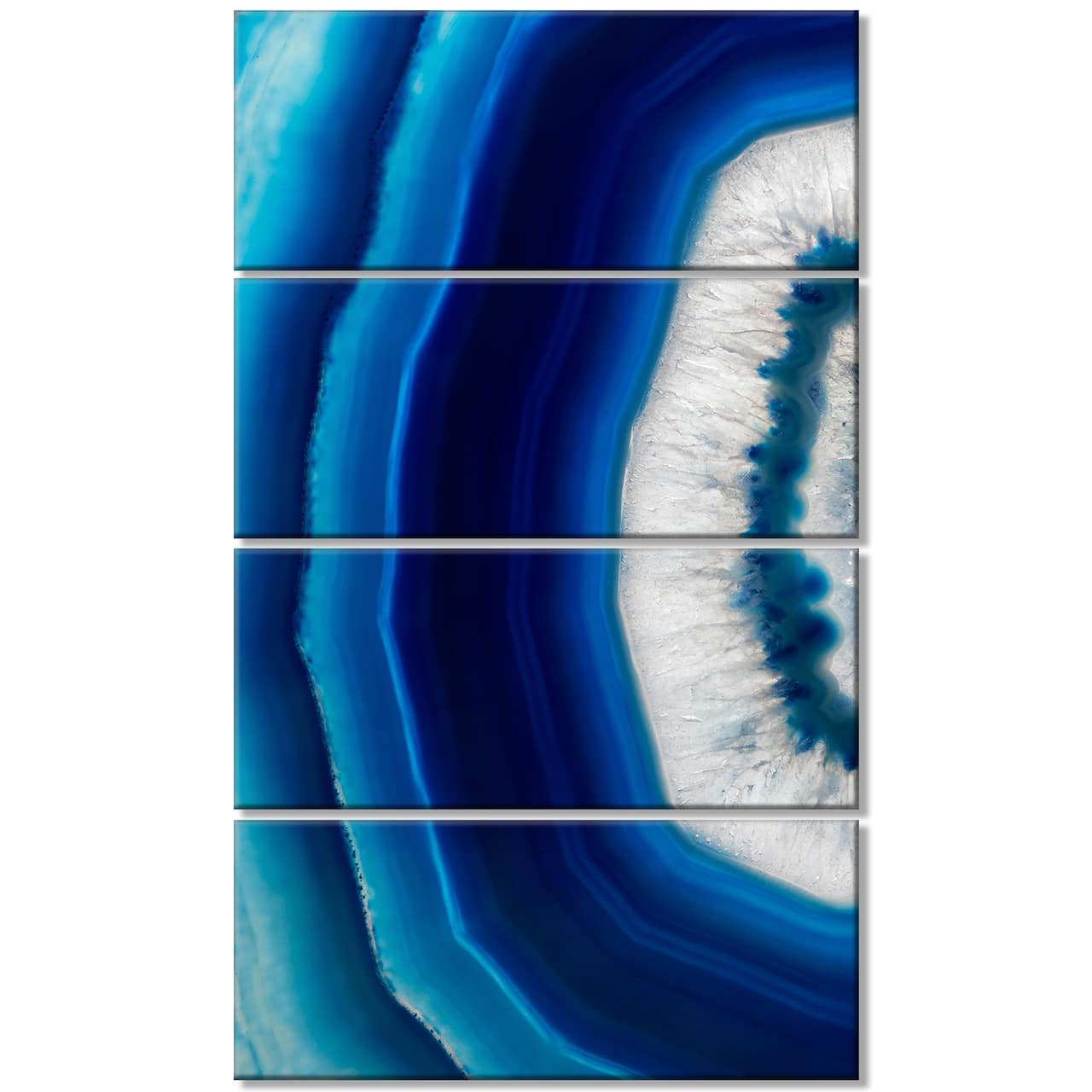 Designart - Blue Agate Crystal - Abstract Canvas art print